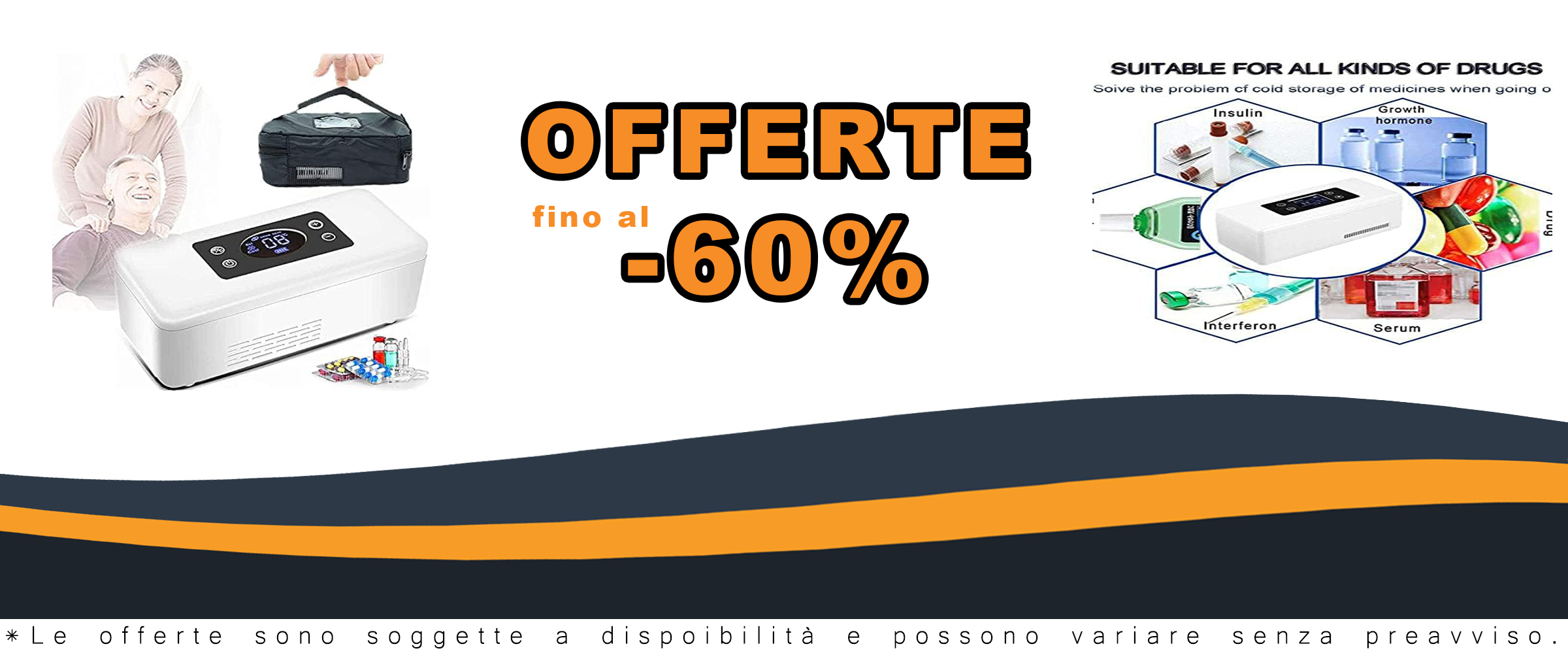 Frigorifero Portatile Mini Fridge Cooler Freezer per Auto e Viaggi, ideale per conservare farmaci sensibili alla temperatura.  