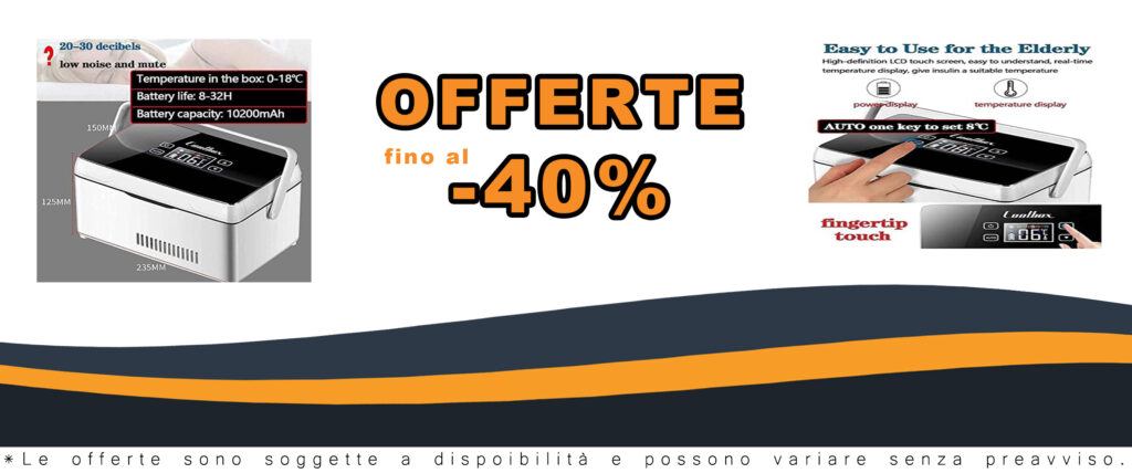 Mini frigorifero per insulina con display LED e temperatura regolabile, ideale per la conservazione dei farmaci.