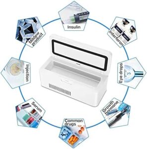 Raffreddatore di Insulina Portatile compatto, ideale per viaggi, campeggio e attività all'aperto, con temperatura regolabile per conservare farmaci in sicurezza.