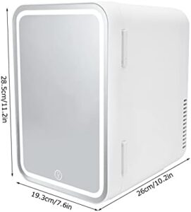 Topyond Frigo per Trucco a LED con porta a specchio e illuminazione, ideale per la cura della pelle e cosmetici