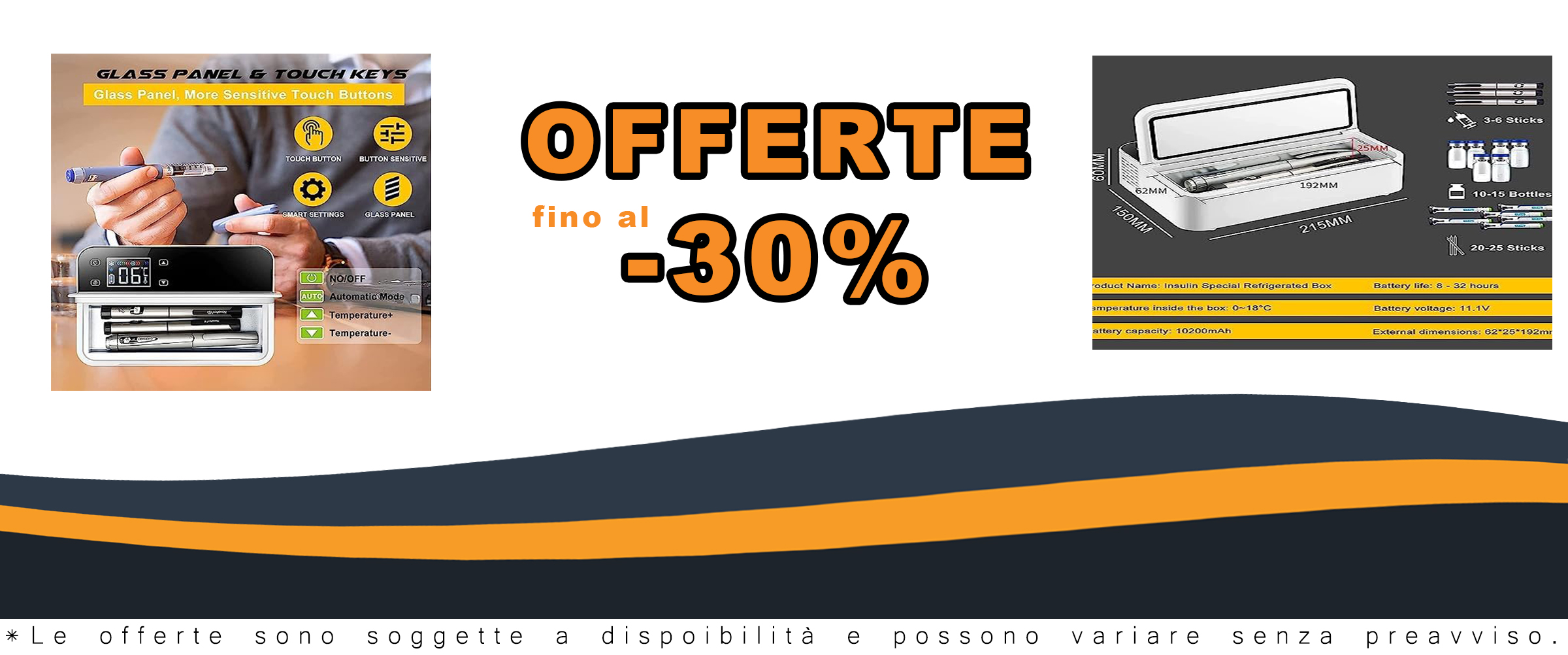 Frigorifero portatile per insulina con display LCD, ideale per viaggi, con capacità di raffreddamento per medicinali sensibili alla temperatura.