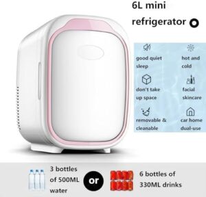 Mini frigo per cosmetici 6L bianco, ideale per mantenere freschi e riscaldare i tuoi prodotti di bellezza