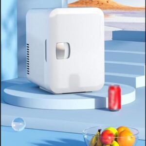 Mini frigo NVYAZJ da 6 litri, frigorifero portatile per camera da letto e auto, con controllo elettronico della temperatura.