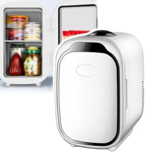 Frigorifero compatto e versatile per il trucco, ideale per uso in casa o in macchina, con funzionalità di caldo e freddo.