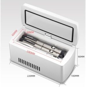 GNbow Frigorifero per medicinali con mini display a LED, ideale per la conservazione sicura dell'insulina in viaggio  