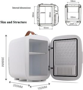 Mini frigorifero compatto da 4 litri, perfetto per il dormitorio e l'auto, colore nero, silenzioso e a bassa potenza.