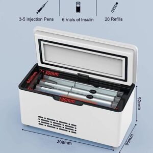 AOKLEY Mini frigo per medicinali e insulina, con display LED, ideale per auto, casa e viaggi.