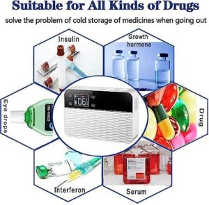 BDXZJ Mini Frigorifero per Auto Medicinale, frigorifero portatile per insulina e medicinali, ideale per viaggi