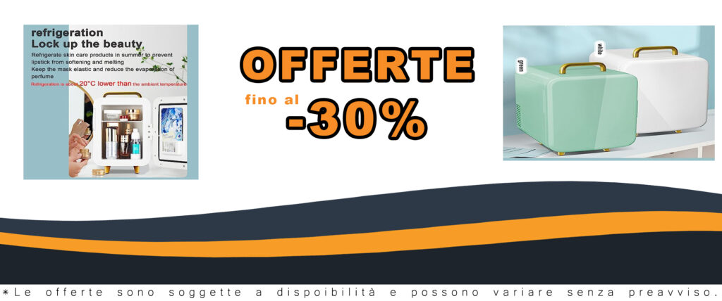 Mini frigorifero da 8 litri con design compatto e funzionale, ideale per conservare cosmetici e bevande.