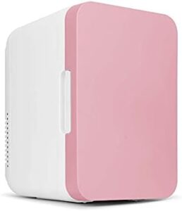 Mini frigorifero portatile ZXCVB 8L, ideale per auto, ufficio e cura della pelle, con funzione caldo e freddo, colore rosa.  