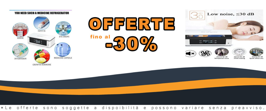 Frigorifero portatile RCBDBSM per insulina e farmaci sensibili alla temperatura, con batteria inclusa.
