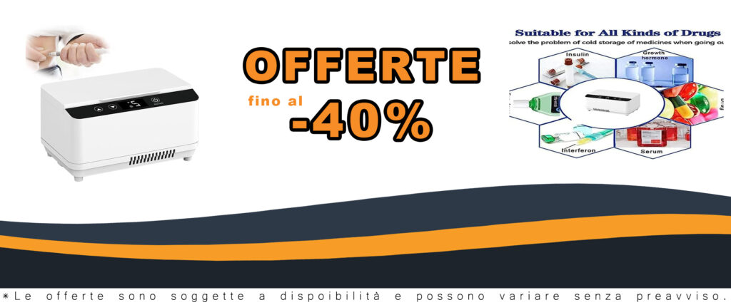 Frigorifero portatile SKIHOT per insulina, compatto e sicuro per viaggi, campeggio e lavoro.