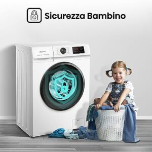 Hisense WFVB7012EM lavatrice 7 Kg con 15 programmi, vapore e display LED  