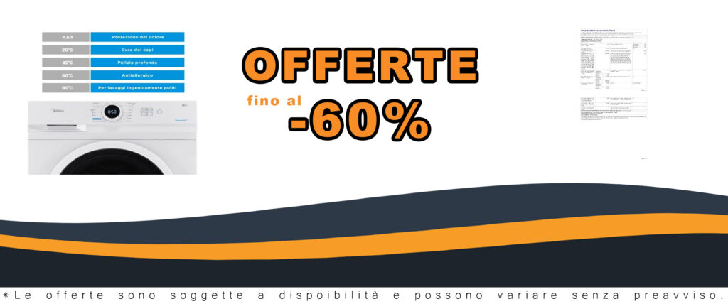 Midea MF100W70/E Lavatrice a Carica Frontale, 7 kg, 40cm di profondità Slim Design, 1200 Giri, Hygiene 90 ℃, Colore Bianco