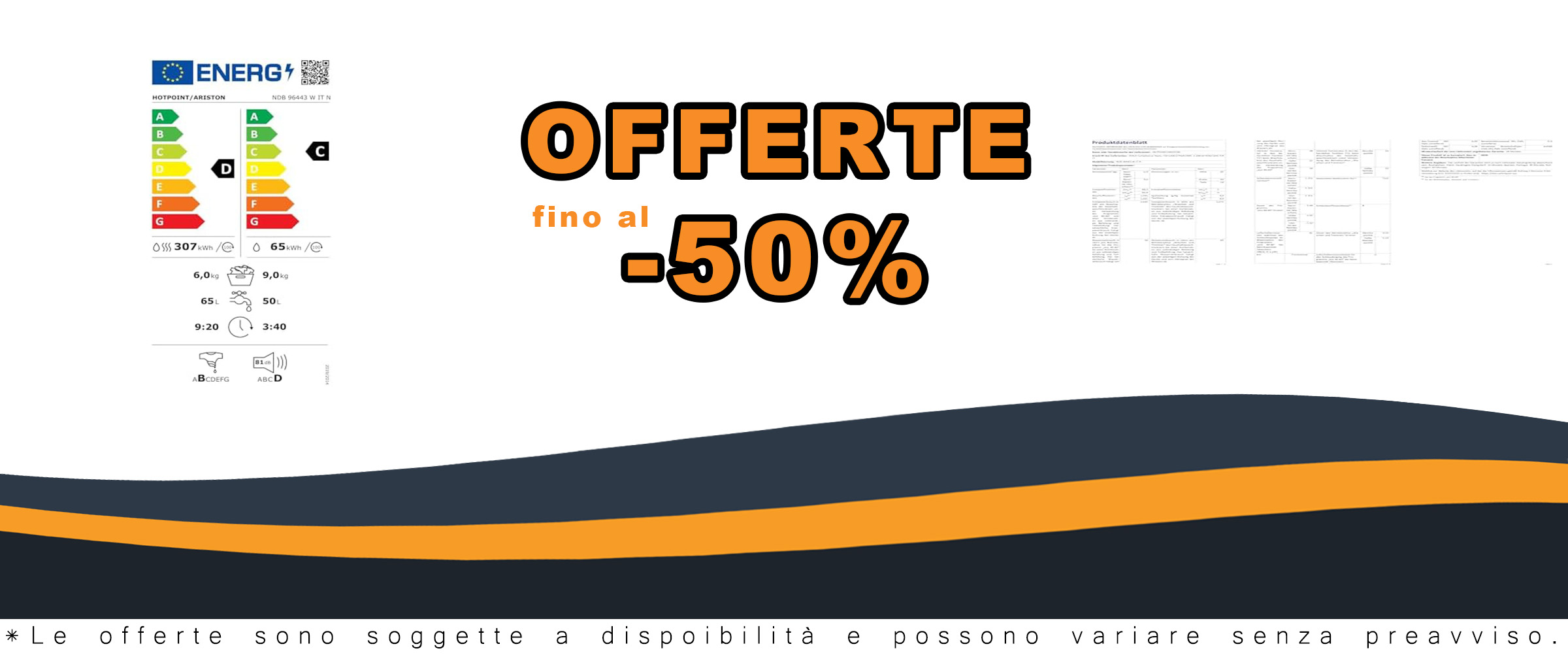 Hotpoint NDB 96443 W IT N - Lavasciuga 9kg con centrifuga a 1400 giri al minuto, design compatto ed efficiente.