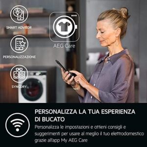 AEG Serie 8000 Lavatrice a carica frontale LR8H84BBY con tecnologia PowerCare e cassetto UniversalDose, bianca