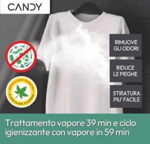 Candy RapidÓ Lavatrice 10 Kg, carica frontale, con Wi-Fi e funzione vapore