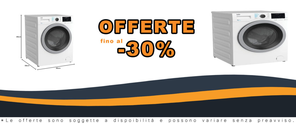 Lavasciuga Beko HTV8736XS-IT a vapore SteamCure con 8 kg di capacità per il lavaggio e 5 kg per l'asciugatura, design elegante bianco.