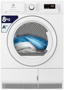 Asciugatrice Electrolux 8Kg, EDH4825TW, vista frontale con design bianco elegante