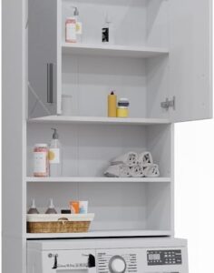 Vicco Mobiletto per lavatrice Irma, Bianco lucido, elegante e funzionale