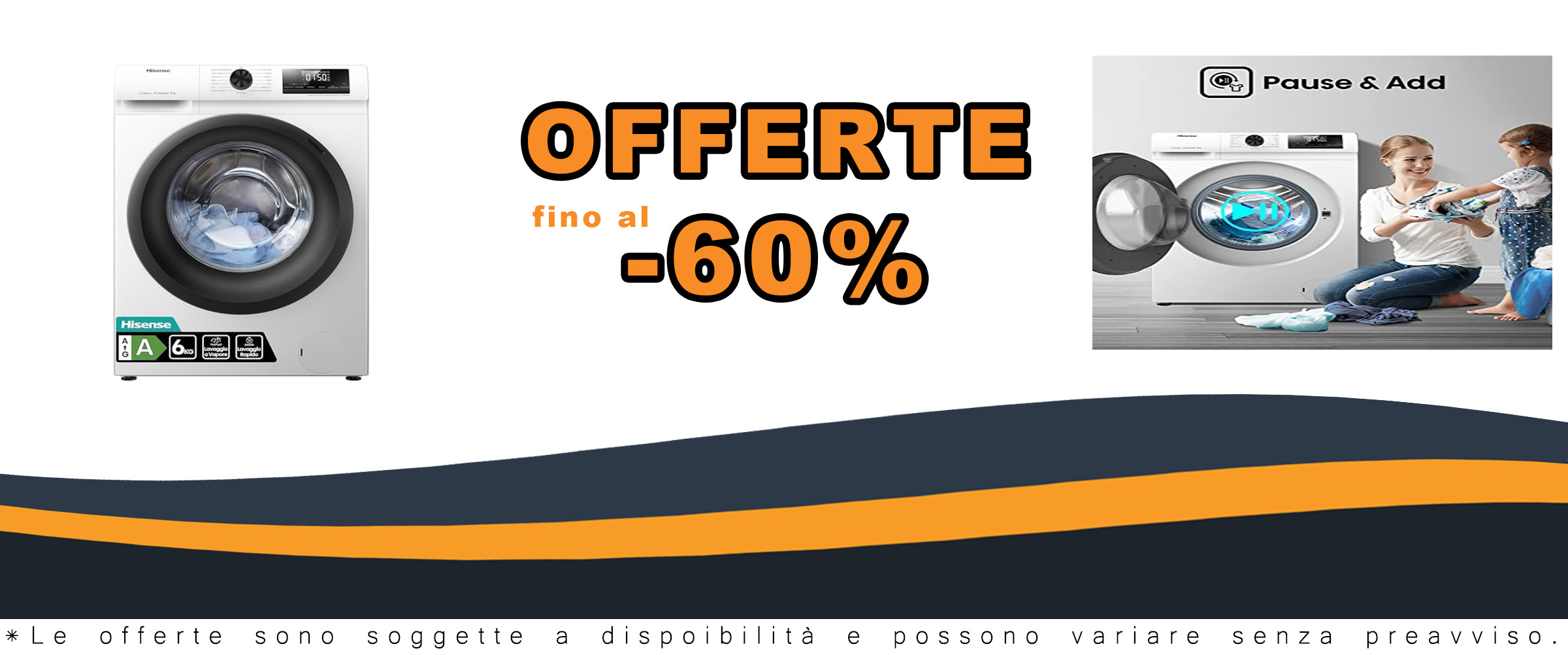 Hisense WFQE6012EVM Lavatrice Slim Carica Frontale, 6kg, Classe A, 1200 giri, Vapore, Motore Inverter