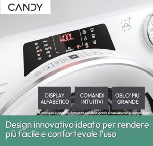 Candy RapidÓ Lavatrice 8 Kg con Wi-Fi, funzioni vapore e programmi rapidi