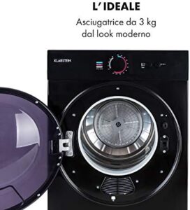 Klarstein Jet Set - Asciugatrice a Evacuazione 3 Kg, Compatta e Facile da Installare  