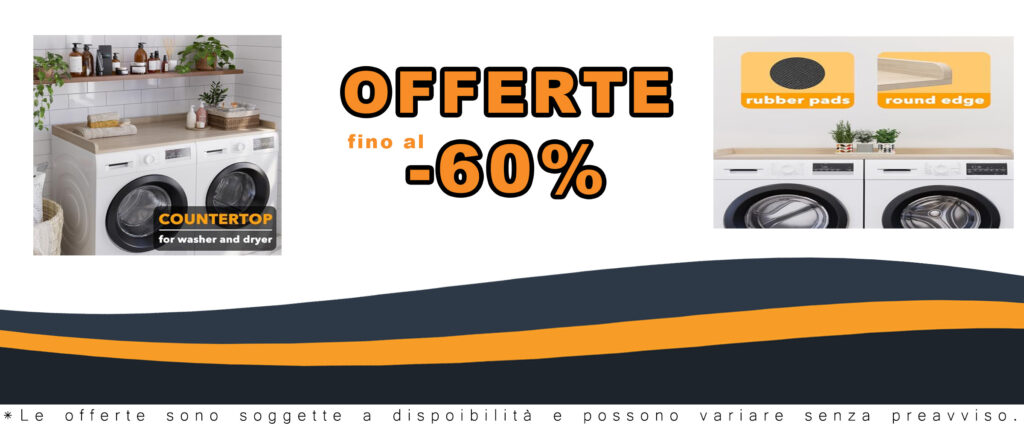 Copertura in legno per lavatrice e asciugatrice SpaceAid, con bordo in rovere, design moderno ed elegante, ideale per l'organizzazione e protezione degli elettrodomestici.