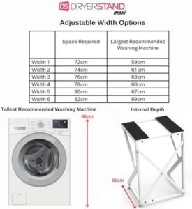 DS DRYERSTAND Supporto per asciugatrice Maxi kit impilabile portatile regolabile per caricatore anteriore