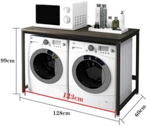 Mobile Porta Asciugatrice Doppio per Lavatrice - Scaffale per Lavanderia, Bagno e Toilette