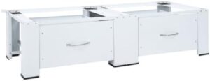 Piedistallo per lavatrice doppia con cassetti bianco di vidaXL