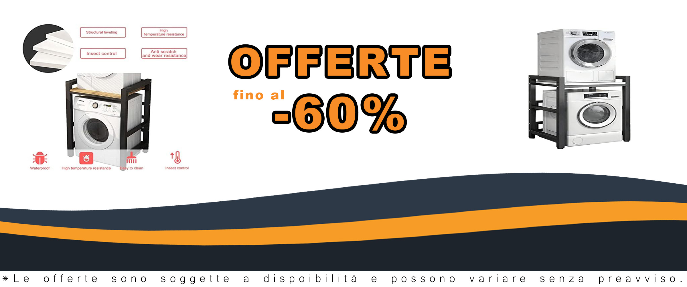 Scaffale per lavatrice Delorm con struttura resistente da 300kg  