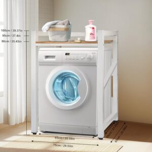 JXZ Supporto Lavatrice Asciugatrice - Kit Impilabile Regolabile per Bagno e Lavanderia  