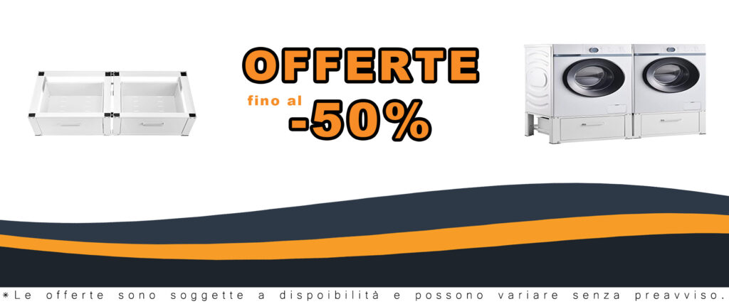 Supporto di Rialzo Doppio per Lavatrice in acciaio bianco con cassetti, ideale per ottimizzare lo spazio.