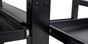 CLP Base Lavatrice Doppia Tampa con Ripiano per 2 Elettrodomestici e Cassetti, colore nero