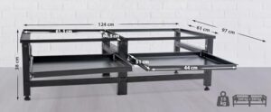 CLP Base Lavatrice Doppia Tampa con Ripiano per 2 Elettrodomestici e Cassetti, colore nero