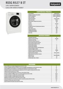 Hotpoint ARISTON Lavatrice da 7 kg, Slim 43 cm, 1200 giri, Classe B - RSSGR527BI