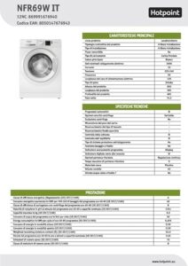Hotpoint Ariston NFR69W IT lavatrice a carica frontale bianca