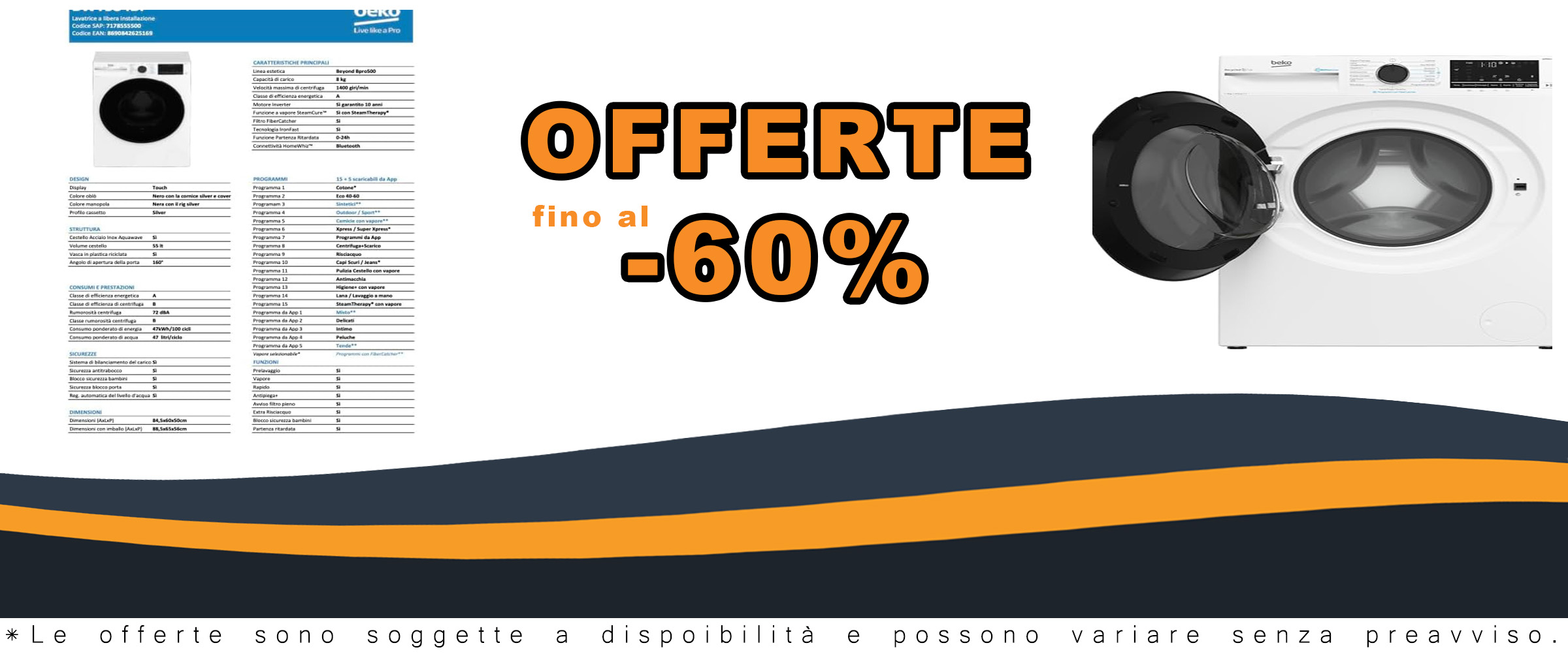 Beko BWT584BF Lavatrice con Filtro Microplastiche e Funzione SteamCure™