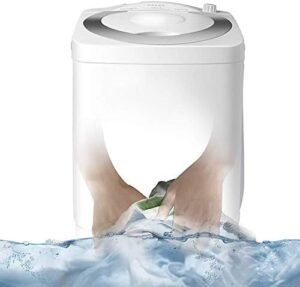 Immagine della lavatrice OCYE White Edition, mini lavatrice da campeggio con capacità di 6.5 kg, ideale per studenti e camper.