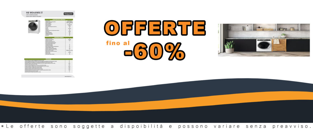 Lavatrice Hotpoint Ariston H8 W046WB IT a carica frontale, 10 kg, classe A, vista frontale