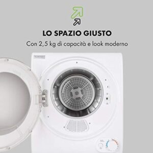 KLARSTEIN Jet Set 2500, asciugatrice compatta, bianca, efficiente, 850 W