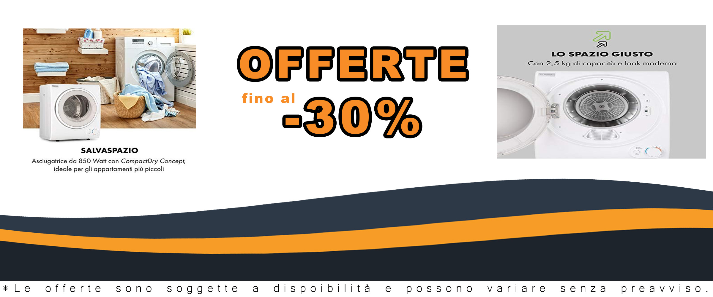 KLARSTEIN Jet Set 2500, asciugatrice compatta, bianca, efficiente, 850 W