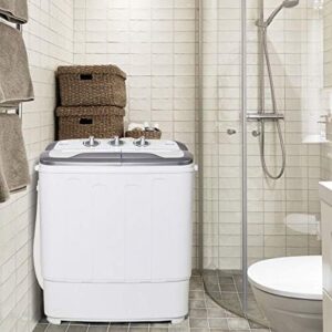Lavatrice portatile Giantex da 5,9 kg con doppia vasca - Grigio e Bianco  