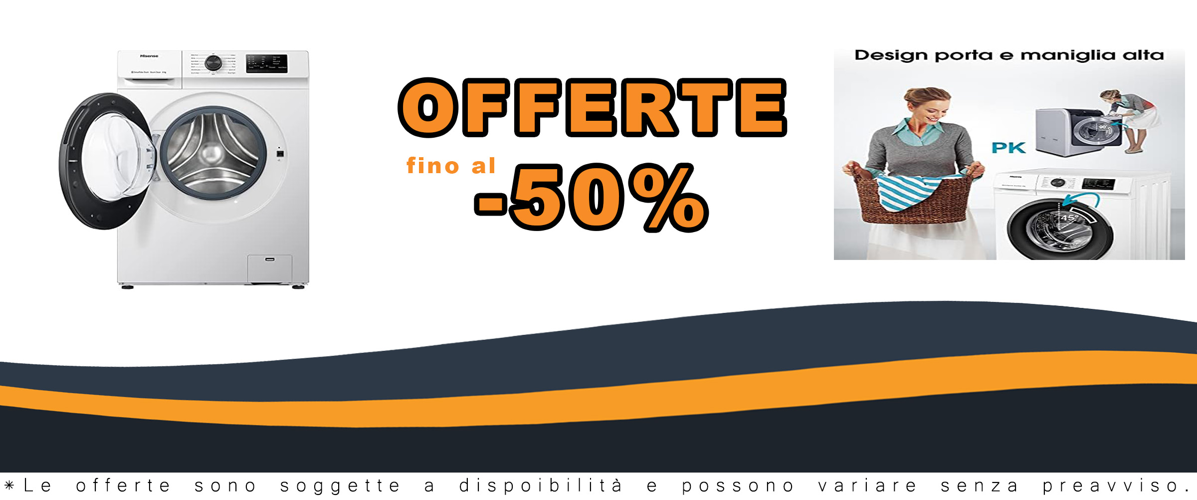 Lavatrice Hisense WFVC6010E a carica frontale 6 kg con display LED  