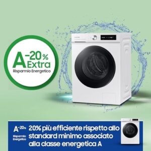 Samsung Lavatrice Bespoke AI WW90DB7U34GW/U3 con AI Control, Wifi e funzione Vapore