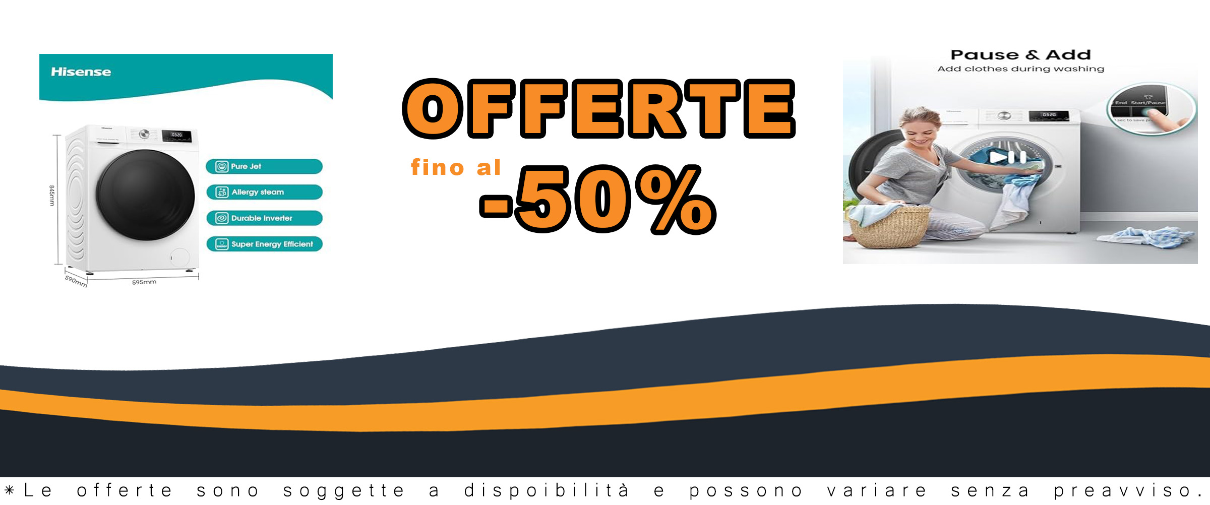 Hisense WFQA9014EVJM Lavatrice con funzione di vapore, 9 kg, 1400 giri/min