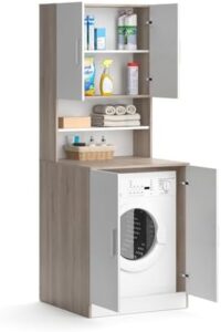 Vicco Mobile lavatrice Liana, Sonoma/Bianco, 70.5 x 190.5 cm