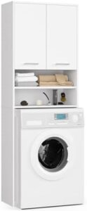 AKORD Armadio Pensile per Lavatrice, design bianco elegante per bagno  