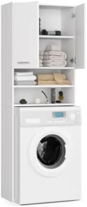 AKORD Armadio Pensile per Lavatrice, design bianco elegante per bagno  